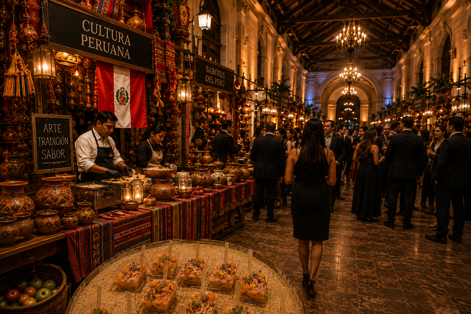 Fair with textiles and products from Peruvian entrepreneurs